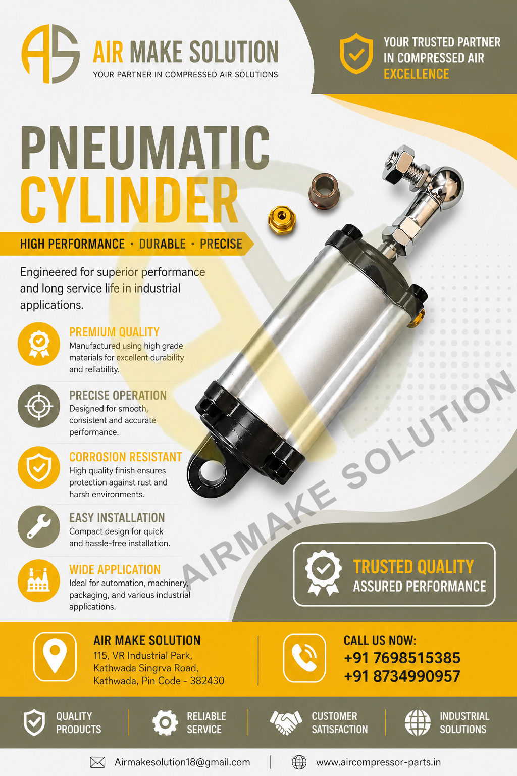 PNEUMATIC CYLINDER HIGH PERFORMANCE DURABLE PRECISE