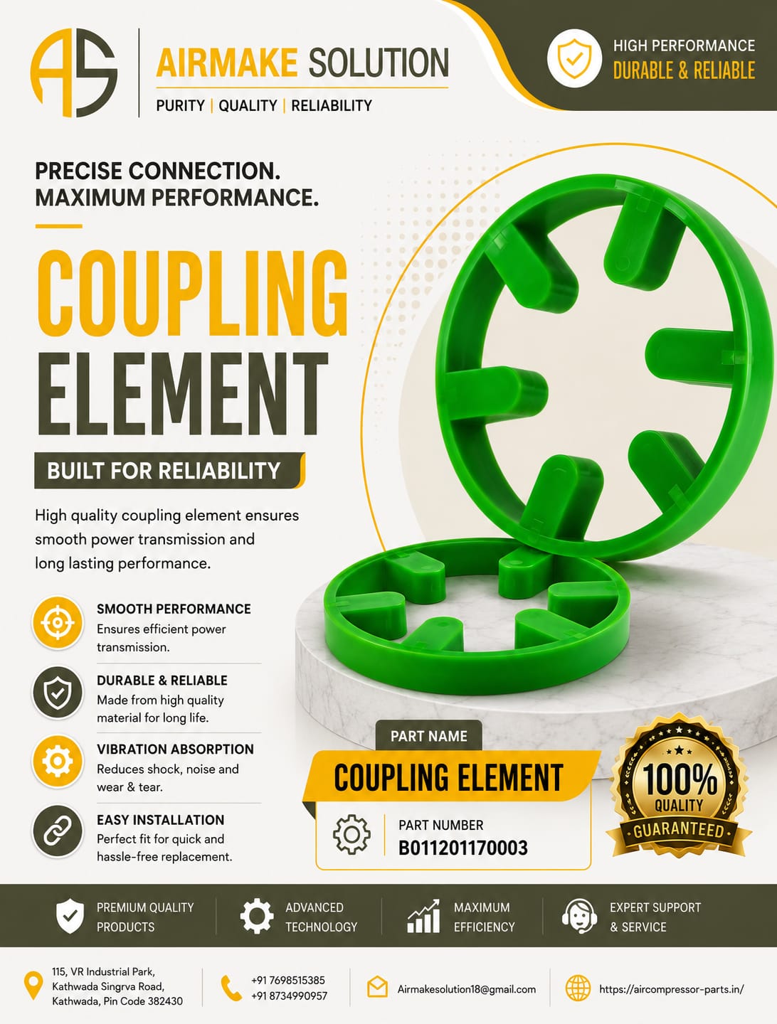 COUPLING ELEMENT BUILT FOR RELIABILITY