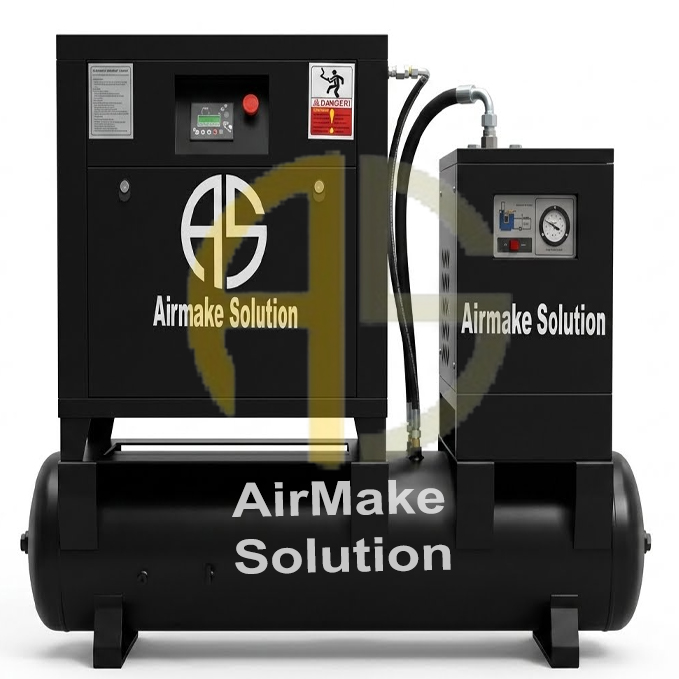 Tank-Mounted Rotary Screw Air Compressor
